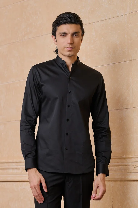 Black Solid Casual Shirt