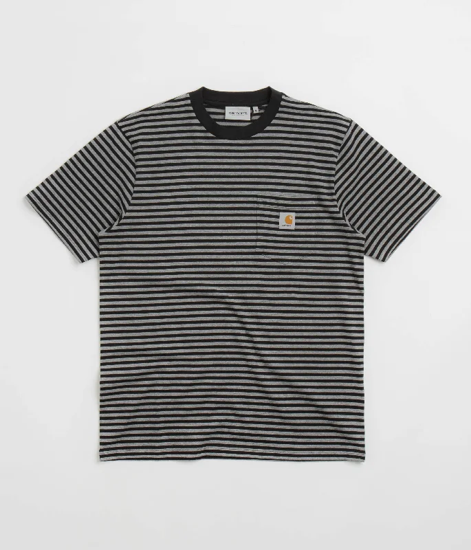 Carhartt Verner Pocket T-Shirt - Verner Stripe / Black / Dark Grey Heather