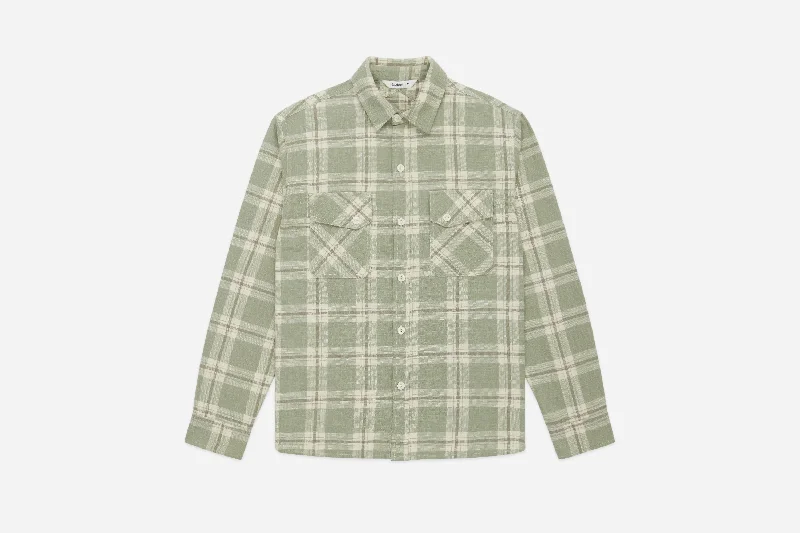 Crosscut Flannel ~ Seafoam Slub Check