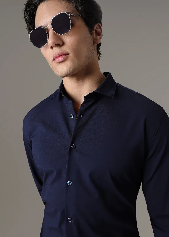 Dark Blue Wrinkle Free Shirt