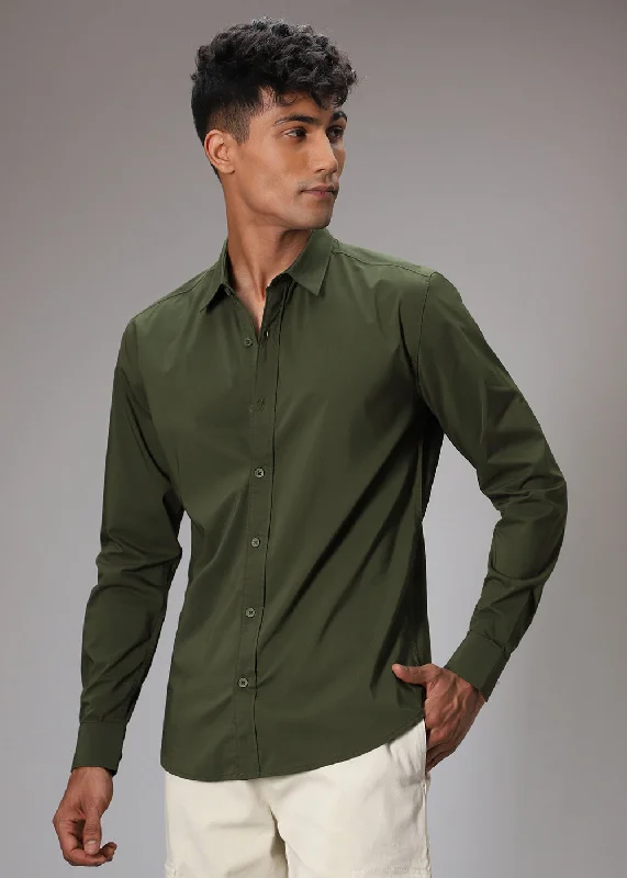 Dark Olive Cotton Shirt