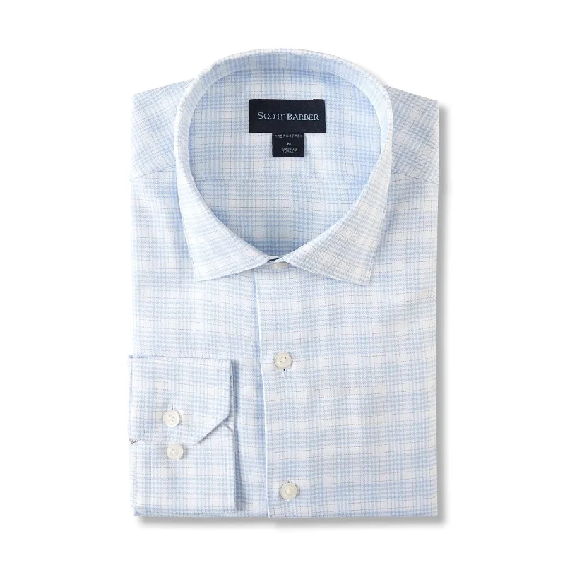 Fine Organic Cotton Italian Twill Sport Shirt in Sky by Scott Barber