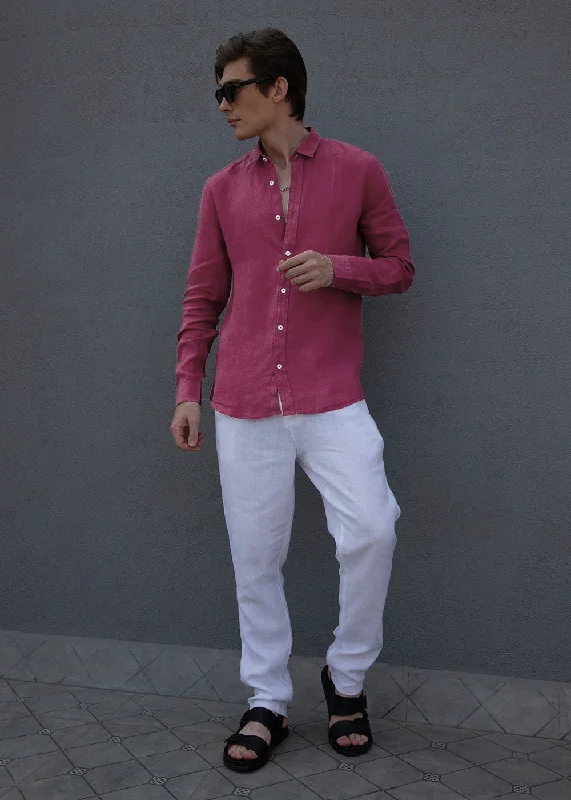 Fuchsia Pink Pure Irish Linen Shirt