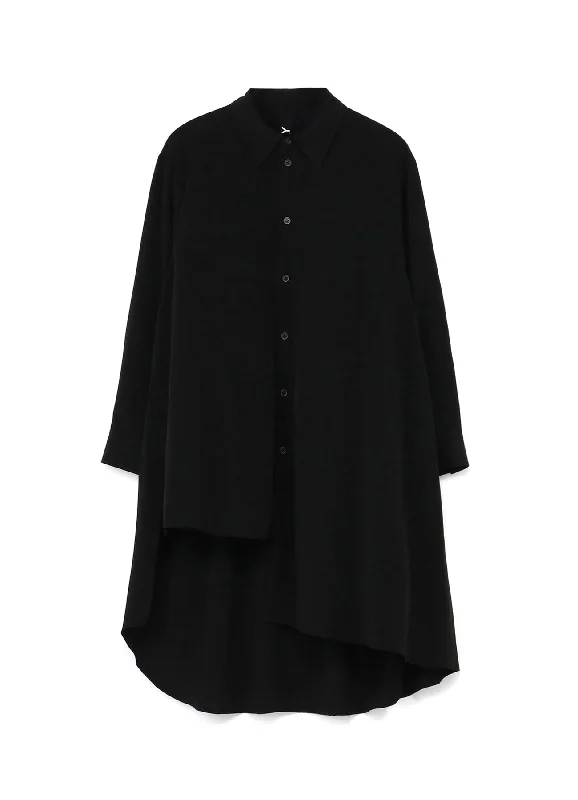 TRIACETATE/POLYESTER CREPE de CHINE JUMBO ASYMMETRIC SHIRT