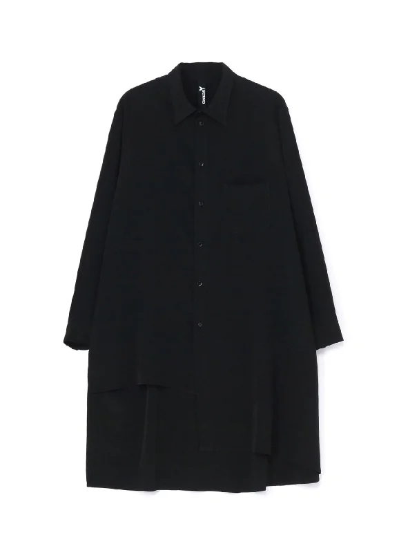 CREPE DE CHINE LEFT DRAPED SHIRT