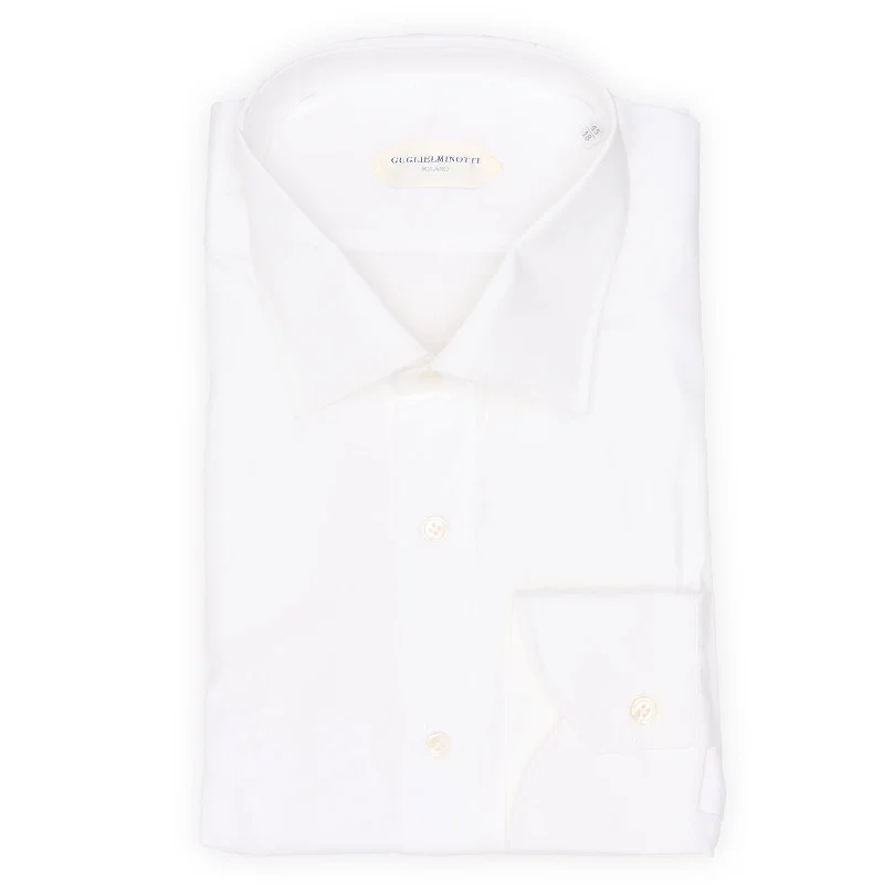 GUGLIELMINOTTI Milano White Cotton Dress Shirt EU 45 NEW US 18