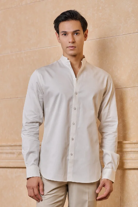 Ivory Solid Casual Shirt