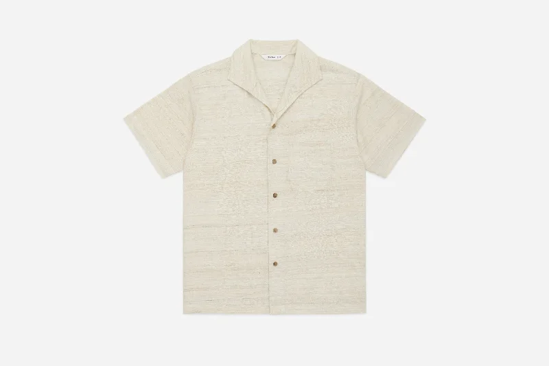 Leisure Shirt ~ Ivory Handloom Silk