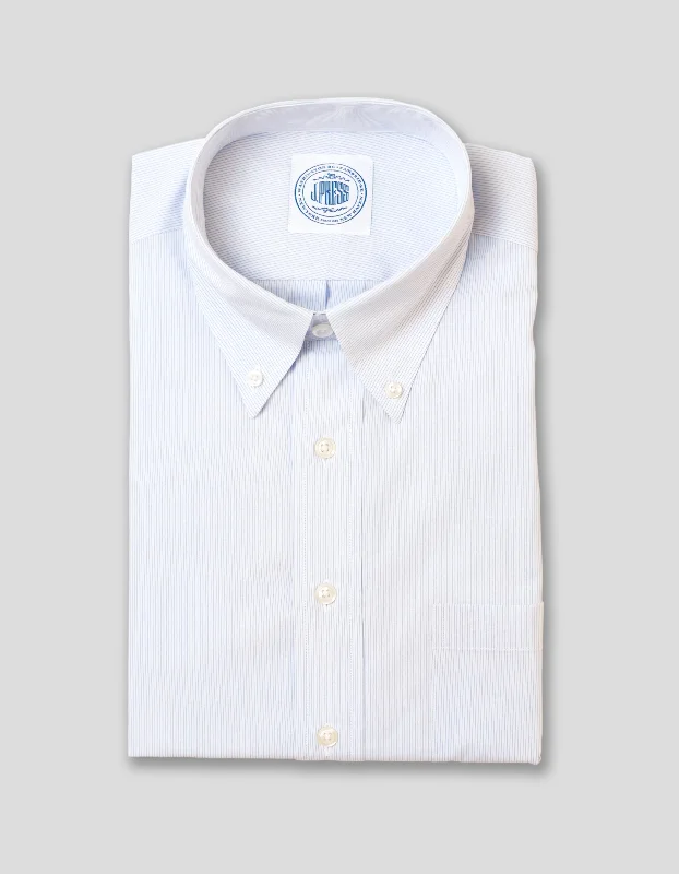 LIGHT BLUE PENCIL STRIPE DRESS SHIRT