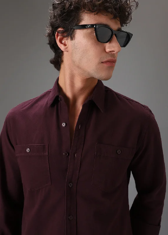 Maroon Double Pocket Shirt