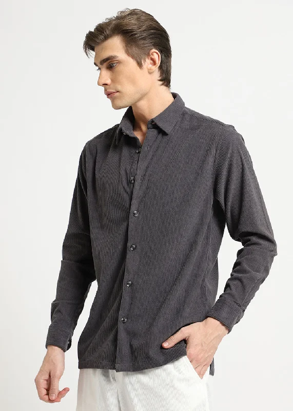 Midnight Gray Corduroy Shirt