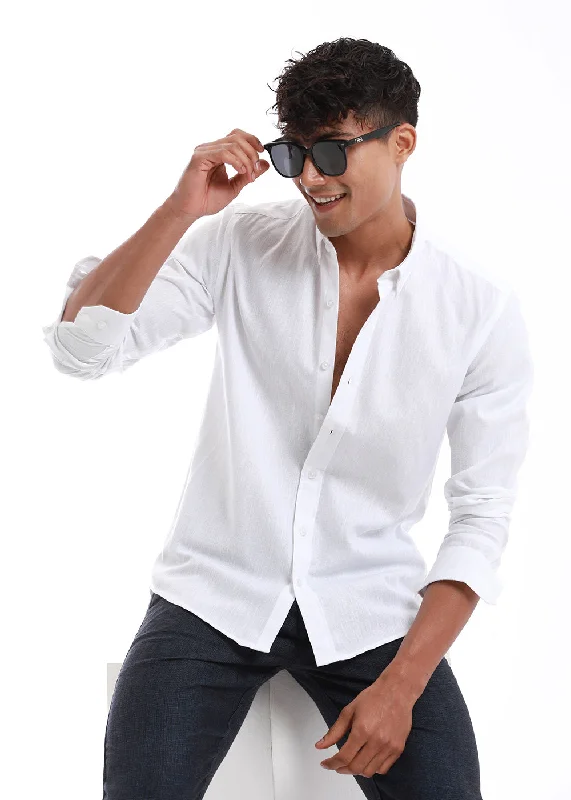 Misty White Blended Linen shirt