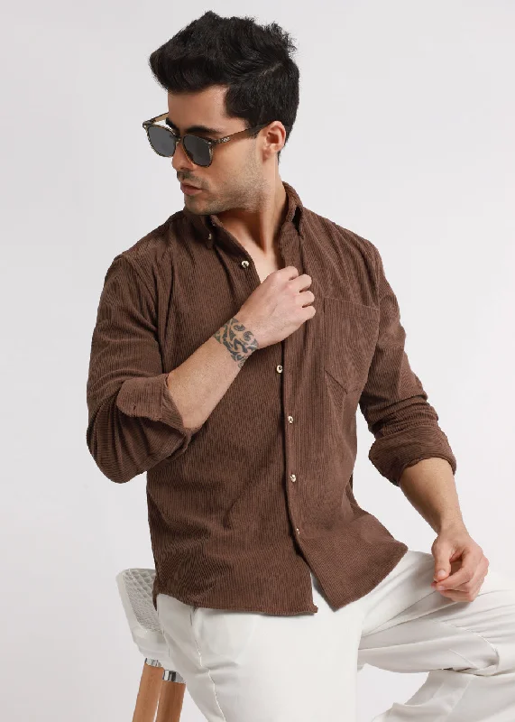 Mocha Brown Corduroy Shirt