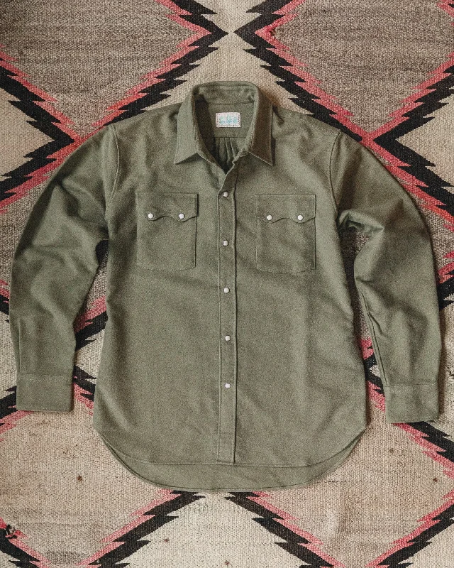 Moleskin Pearlsnap Shirt - Olive