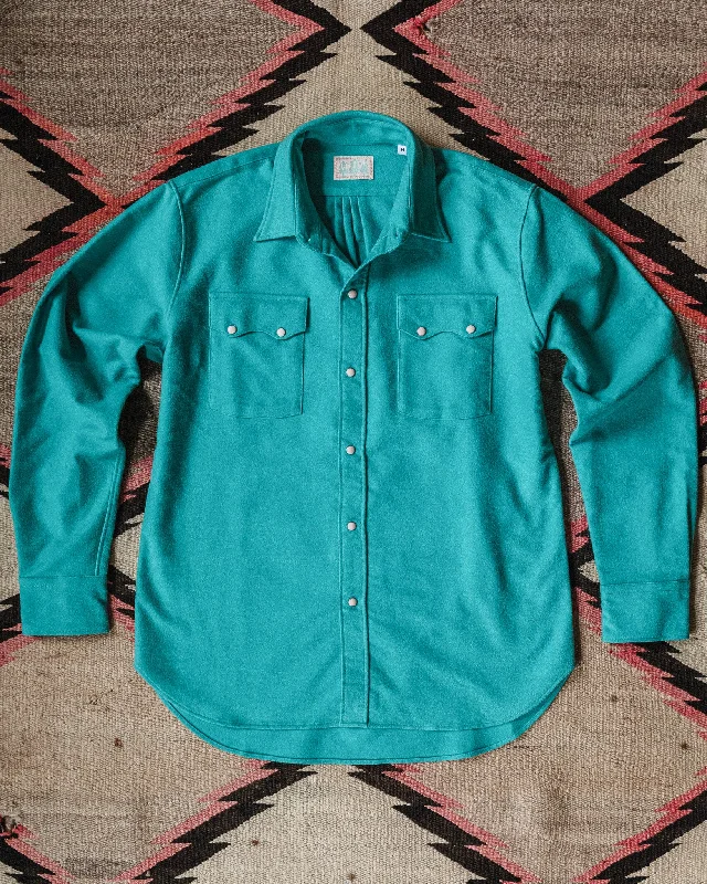 Moleskin Pearlsnap Shirt - Turquoise