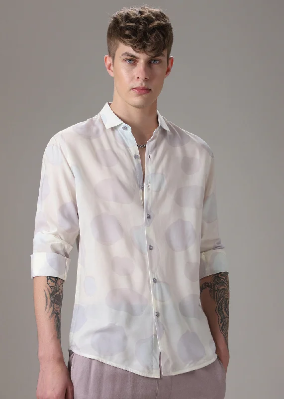 Off White Pink Printed Shirt