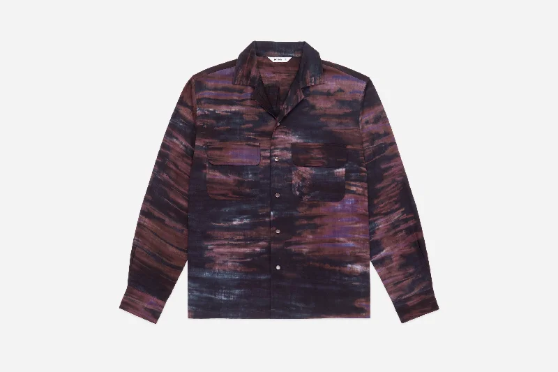 Open Collar Shirt ~ Midnight Tie Dye