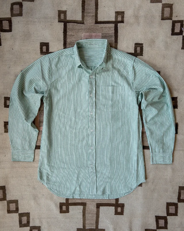 Oxford Cloth Button Down - Evergreen Stripe