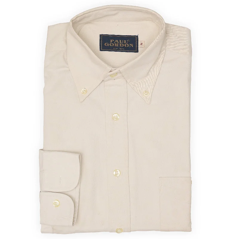 PAUL GORDON New York Beige Twill Cotton Tan Shirt EU S NEW US 15