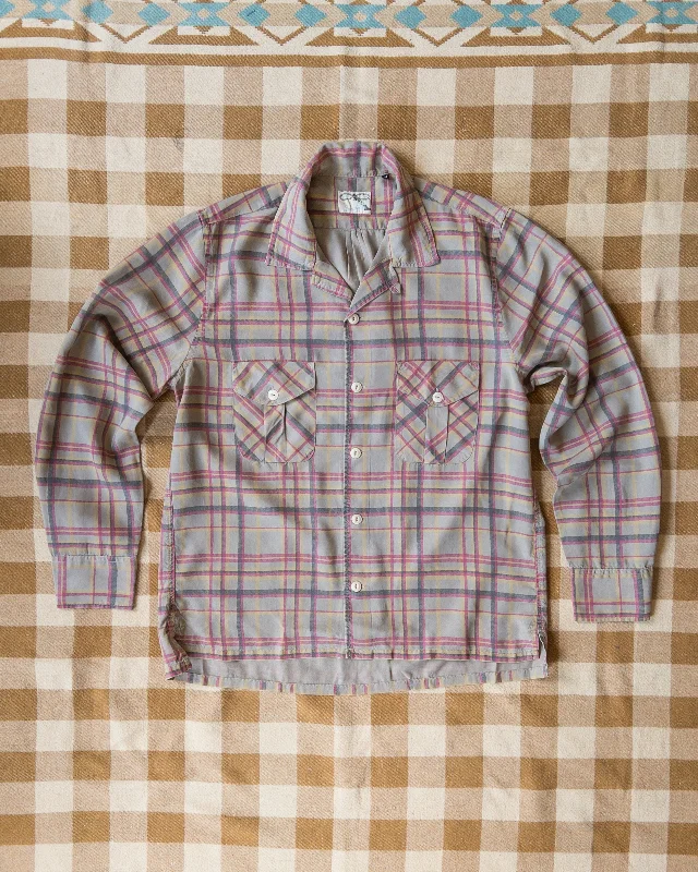 Printed Corral Plaid Tencel Patio Shirt - Nutmeg