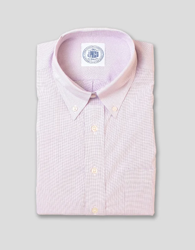 PURPLE MINI GRID DRESS SHIRT