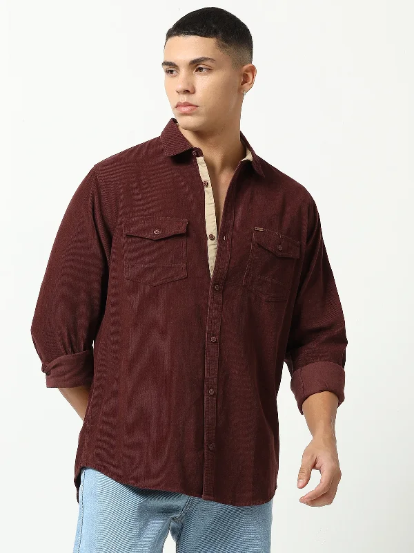 Burgundy Perfection Corduroy Shirt