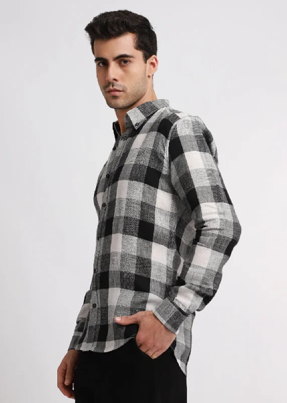 Pure Irish Linen Quadric Checks Shirt