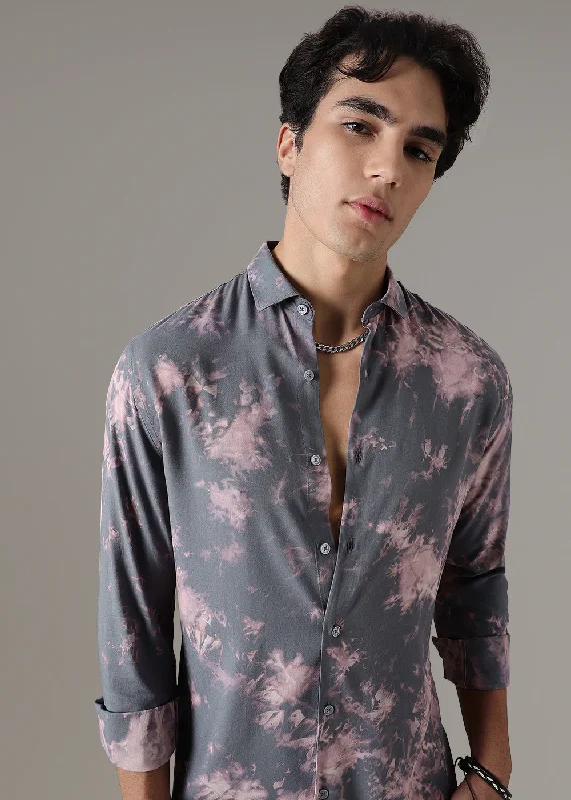 Sable Grey Abstract Printed Shirt