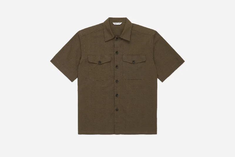 Safari Shirt ~ Drab Barkcloth