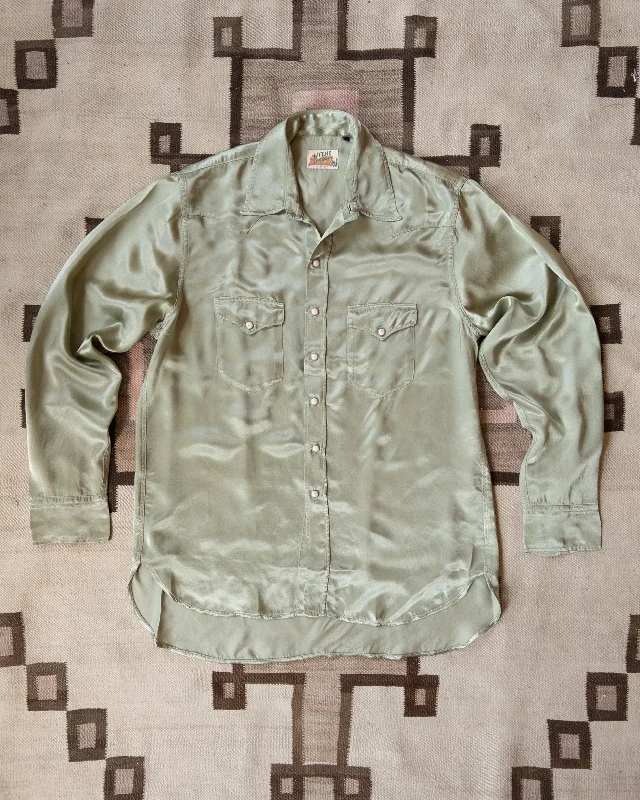 Satin Rodeo Shirt - Faded Olive