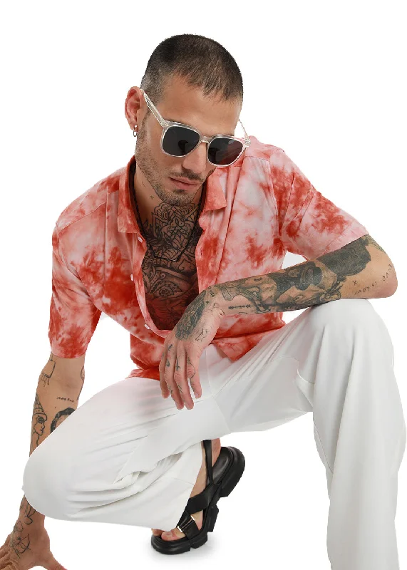 Scarlet Tie dye Half Sleeve Shirt