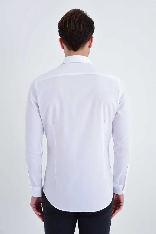 Slim Fit Cotton White Casual Shirt