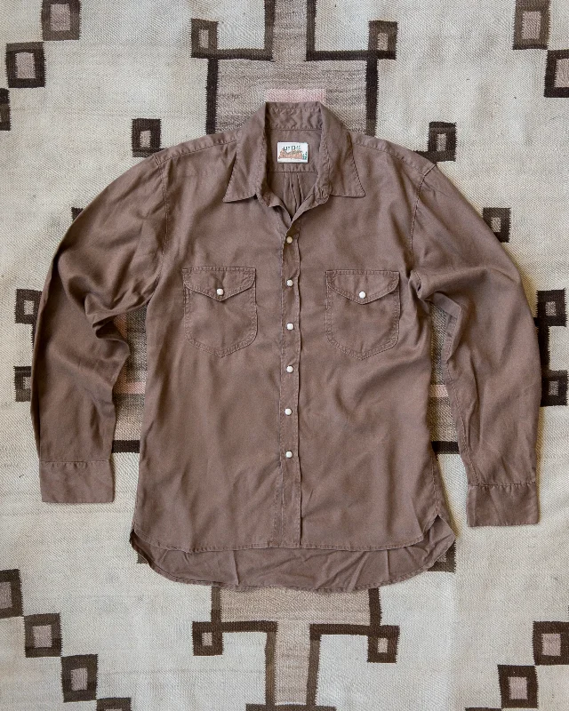 Tencel Gabardine Pearlsnap Shirt - Churro Brown