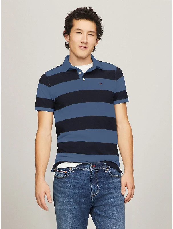 Tommy Hilfiger Men's Slim Fit Rugby Stripe Polo