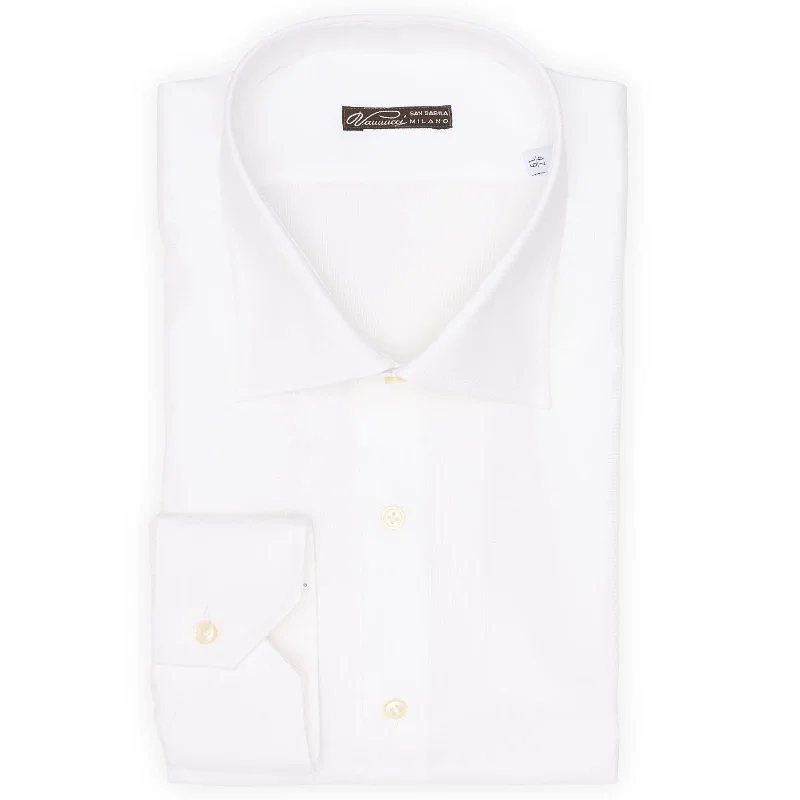 VANNUCCI Milano White Cotton Dress Shirt EU 47 NEW US 19