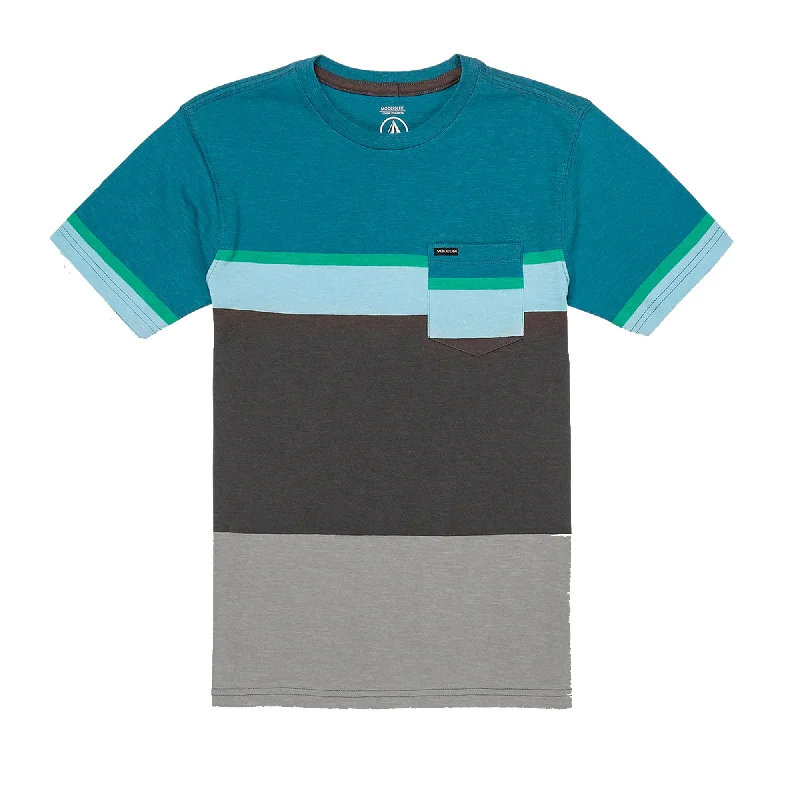 Volcom Stone Blocker Youth Boy's S/S T-Shirt - Blue