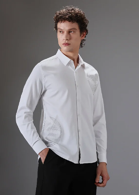 White Symmetric Foil Designer Shirt