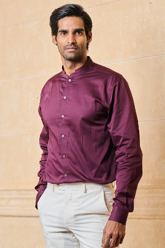 Wine Classic Cotton Shirt