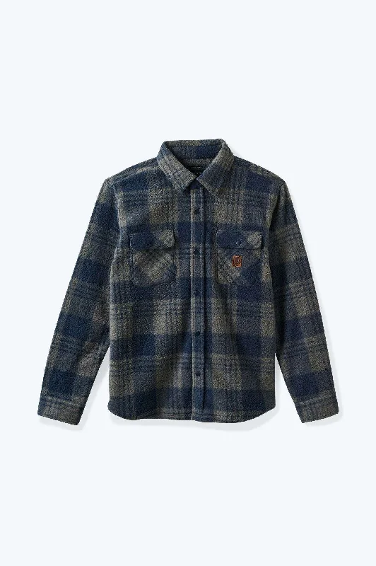 Bowery Arctic Stretch L/S Fleece - Washed Navy/Beige Plaid