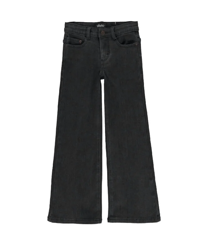 Girls Asta Pants In Washed Black