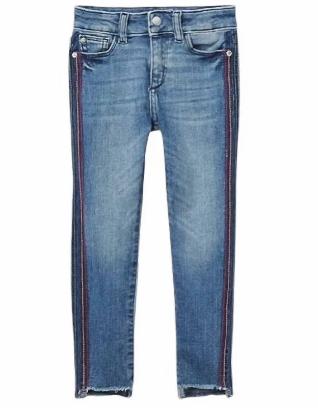 Girl's Chloe Jeans In Thunder Stripe