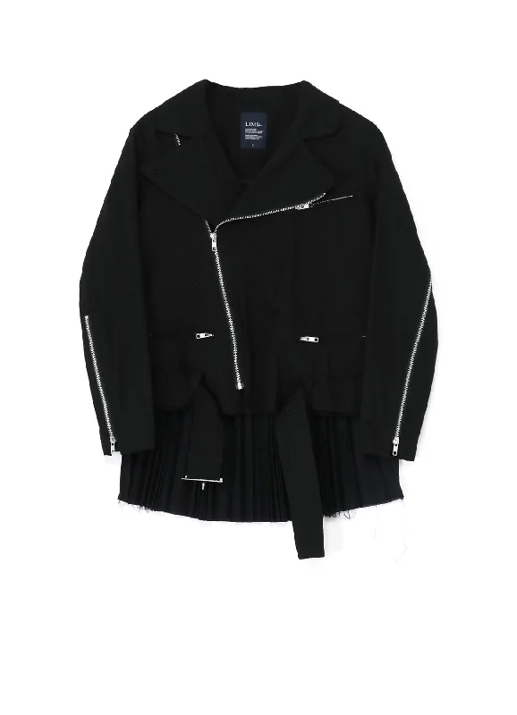 DENIM + SERGE BIKER JACKET