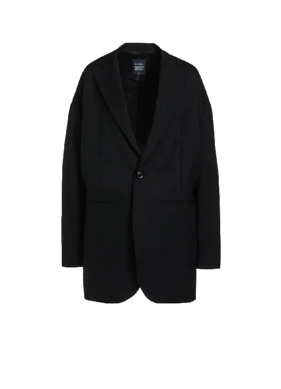 WOOL GABARDINE WIDE SHOULDER JACKET