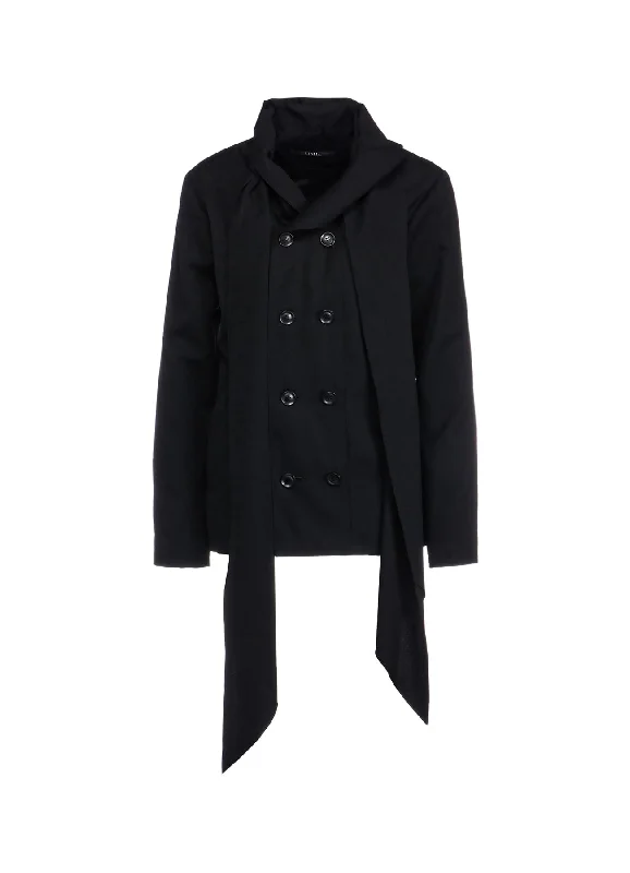 WOOL GABARDINE STOLE DETAIL JACKET