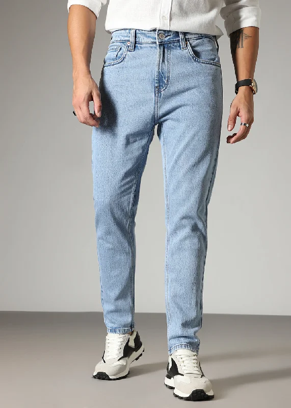 Mid Light Blue Straight Fit Denim