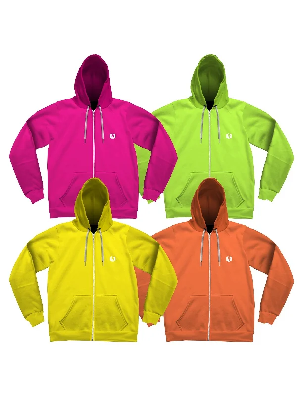 Neon Unisex Zip-Up Hoodies