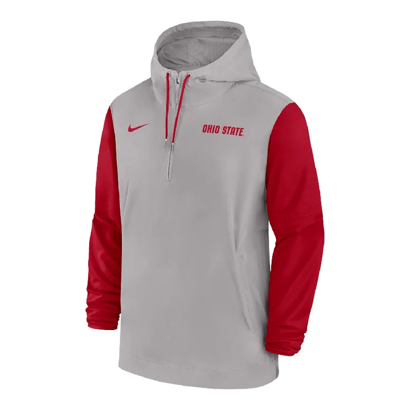 Ohio State Buckeyes Nike Sideline Light Weight Player Pregame Gray/Scarlet Jacket