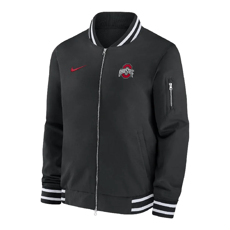 Ohio State Buckeyes Nike Sideline Bomber Black Jacket