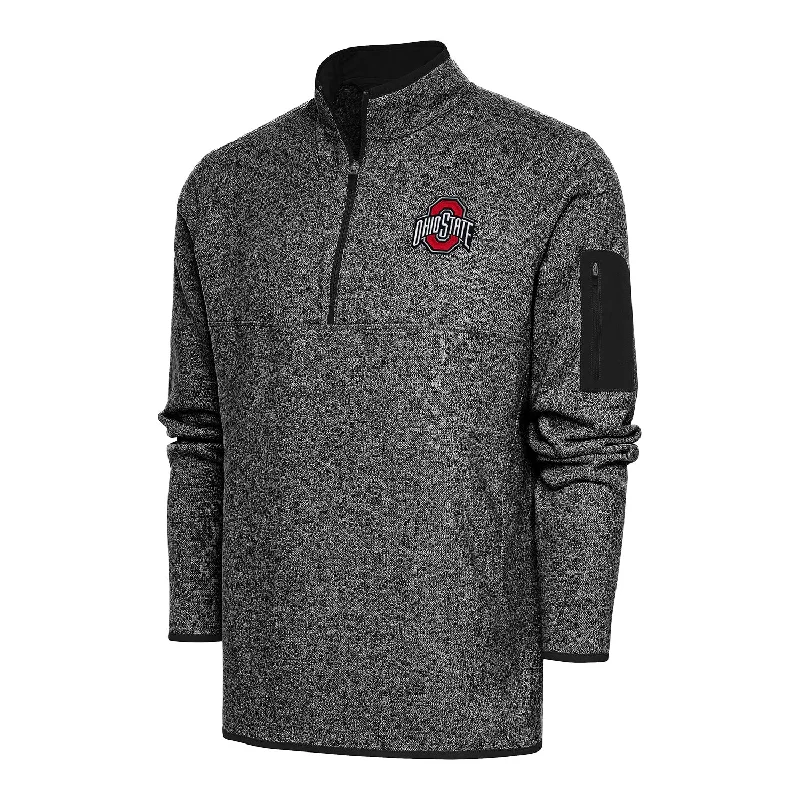 Ohio State Buckeyes Fortune 1/4 Zip Heather Black Pullover Jacket