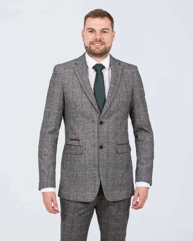 Skopes Rowan Slim Fit Tall Suit Jacket (grey herringbone)